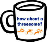 how about a threesome? Ceramic Coffee Mug - White