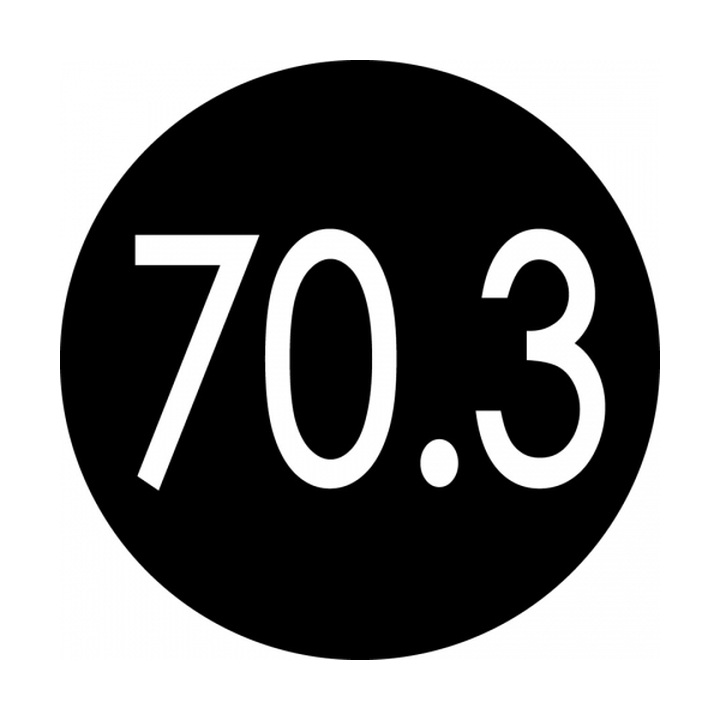 70.3 round color sticker (black)