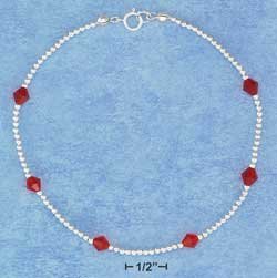 ANKLET WITH RED CRYSTALS
