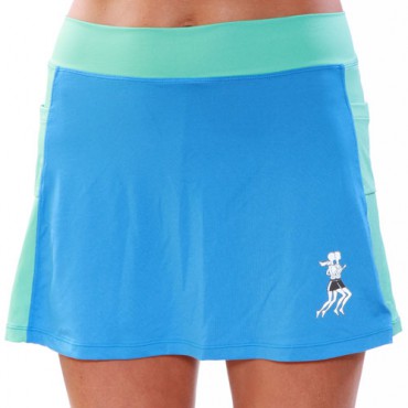Color Panel Athletic Running Skirt w/Compression Shorts