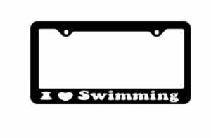 I ♥ Swimming License Plate Frame