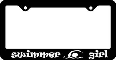 Swimmer Girl License Plate Frame - Click Image to Close