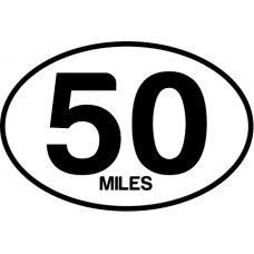 50 Miles oval Magnet
