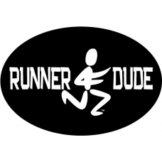 Runner Dude Oval Decal Black
