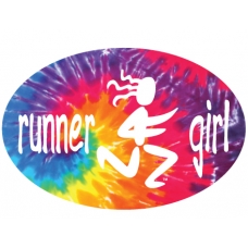 Runner Girl Oval Decal - Click Image to Close