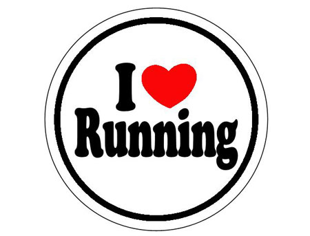 I ♥ running Round Sticker
