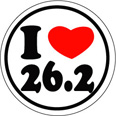 I ♥ 26.2 Round Sticker - Click Image to Close