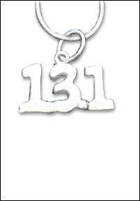 Sterling Silver Necklace- With 13.1 floating charm - Click Image to Close