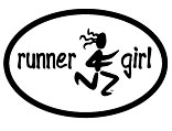 Runner Girl Oval Car Magnet