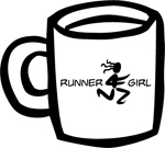 Runner Girl Ceramic Coffee Mug - White/black