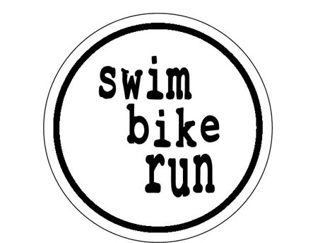 swim bike run Round Sticker - Click Image to Close