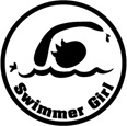Swimmer Girl Round Sticker