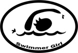 Swimmer Girl Oval Car Magnet - Click Image to Close