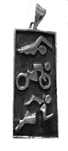 Triathlon figures rectangular Pendant - Click Image to Close
