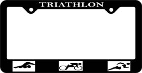 Triathlon with figures License Plate Frame