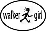 Walker Girl Round Sticker