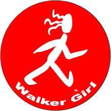 Walker Girl Round Color Sticker