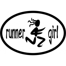 Runner Girl Oval Decal