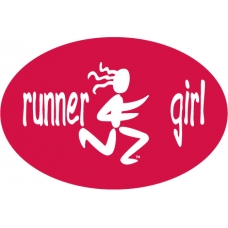 Runner Girl Oval Decal