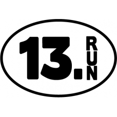 13.1 RUN Oval car magnet - Click Image to Close