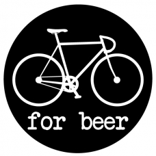 Bike for Beer Black round magnet