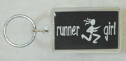 Runner Girl Key Ring (Black) - Click Image to Close