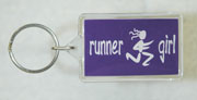 Purple Runner Girl Key Ring - Click Image to Close