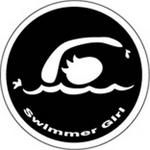 Swimmer Girl round color sticker